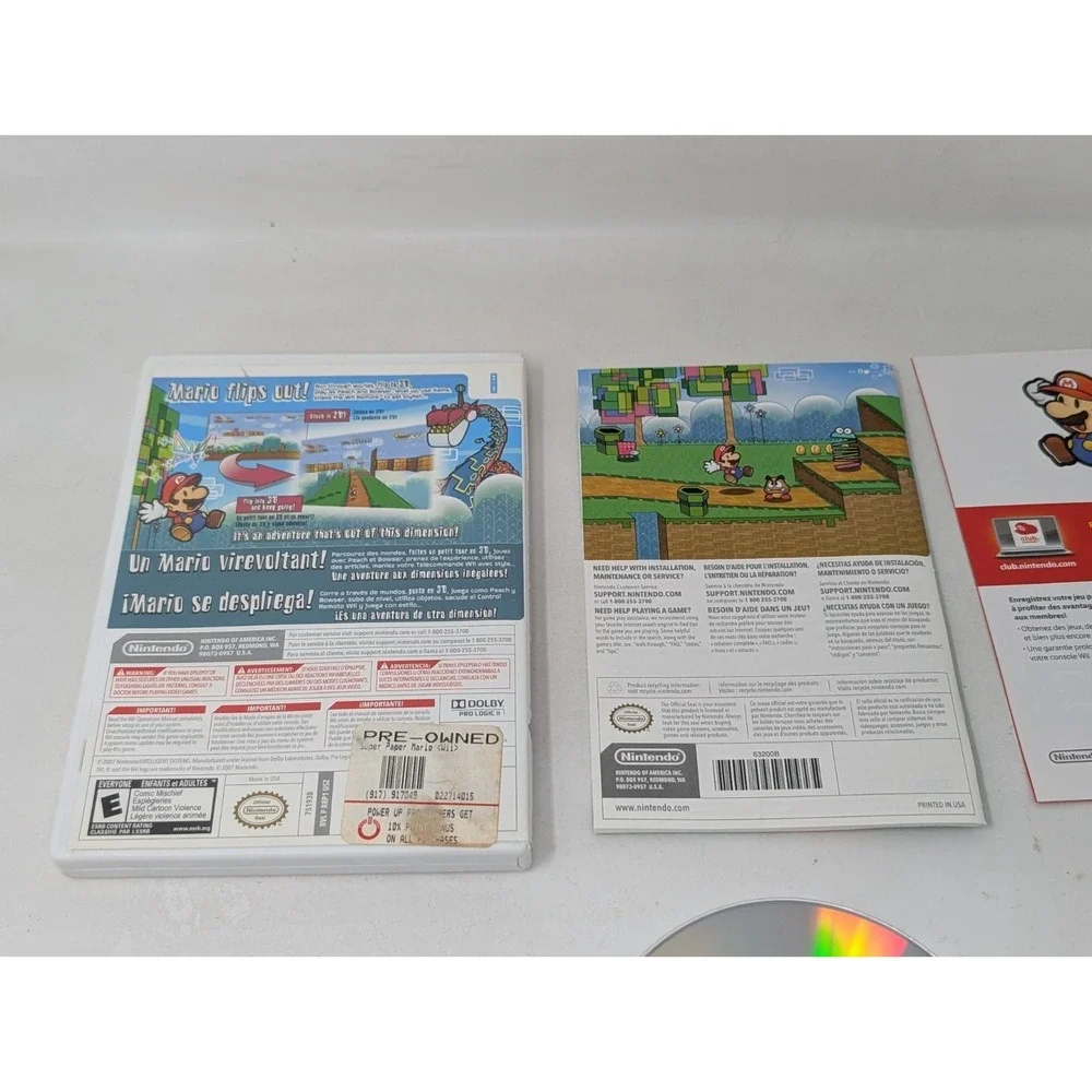 Super Paper Mario Nintendo Selects Edition Nintendo Wii‎ Game Complete CIB